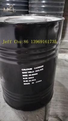 Industrial Grade Calcium Carbide 50-80mm Size 295L/kg Gas Yield Black/Grey Drum for Acetylene Gas Production 50/100kg